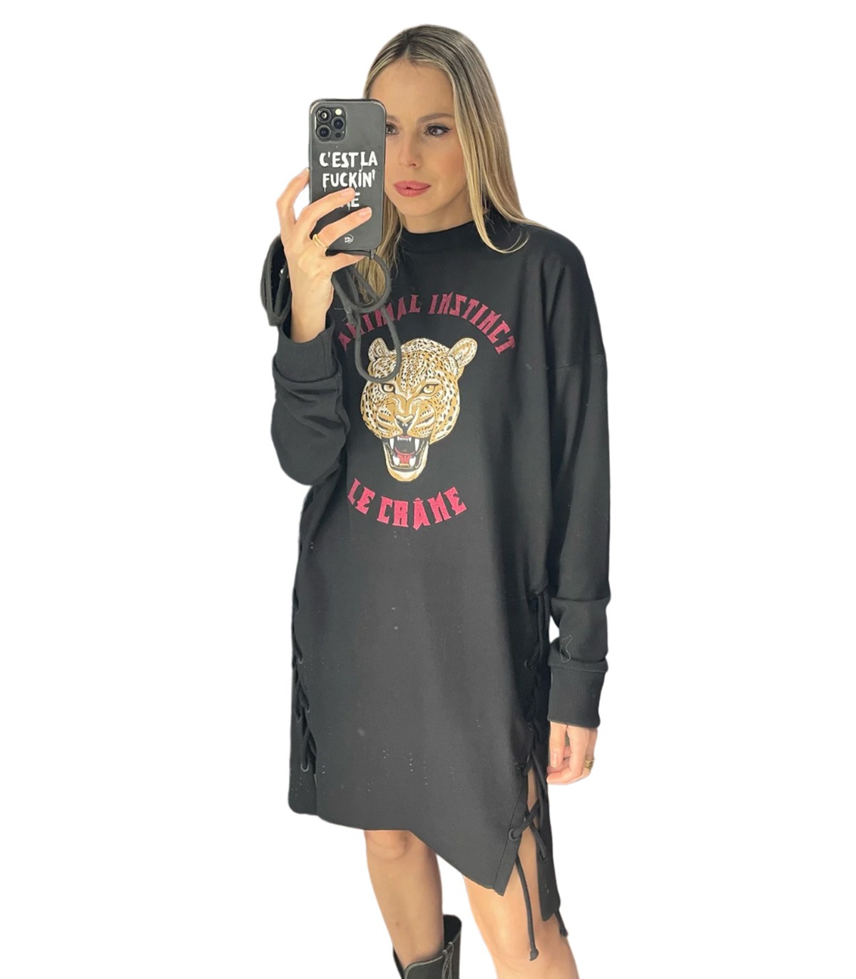 Le Crane Clothing - Vestido Gris para Mujer - Jackie Animal Dress