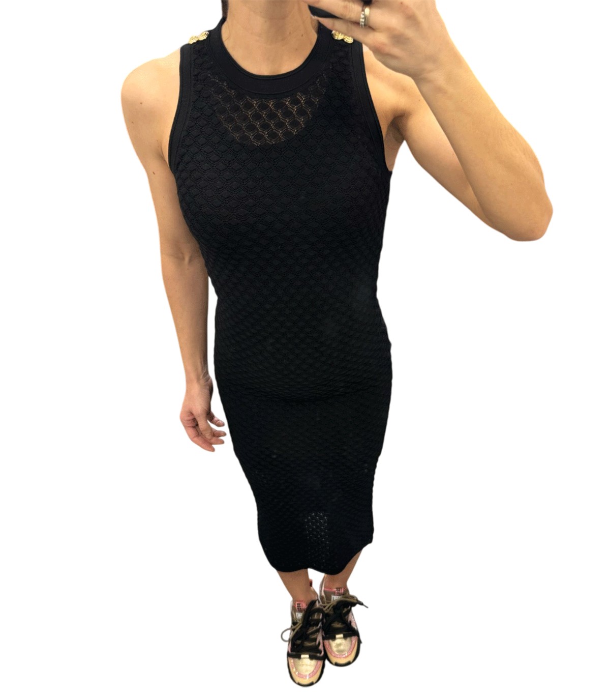 Relish - Vestido Negro para Mujer - TRICOT DRESS EL PASO