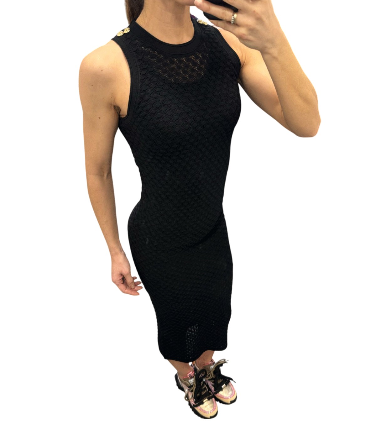 Relish - Vestido Negro para Mujer - TRICOT DRESS EL PASO