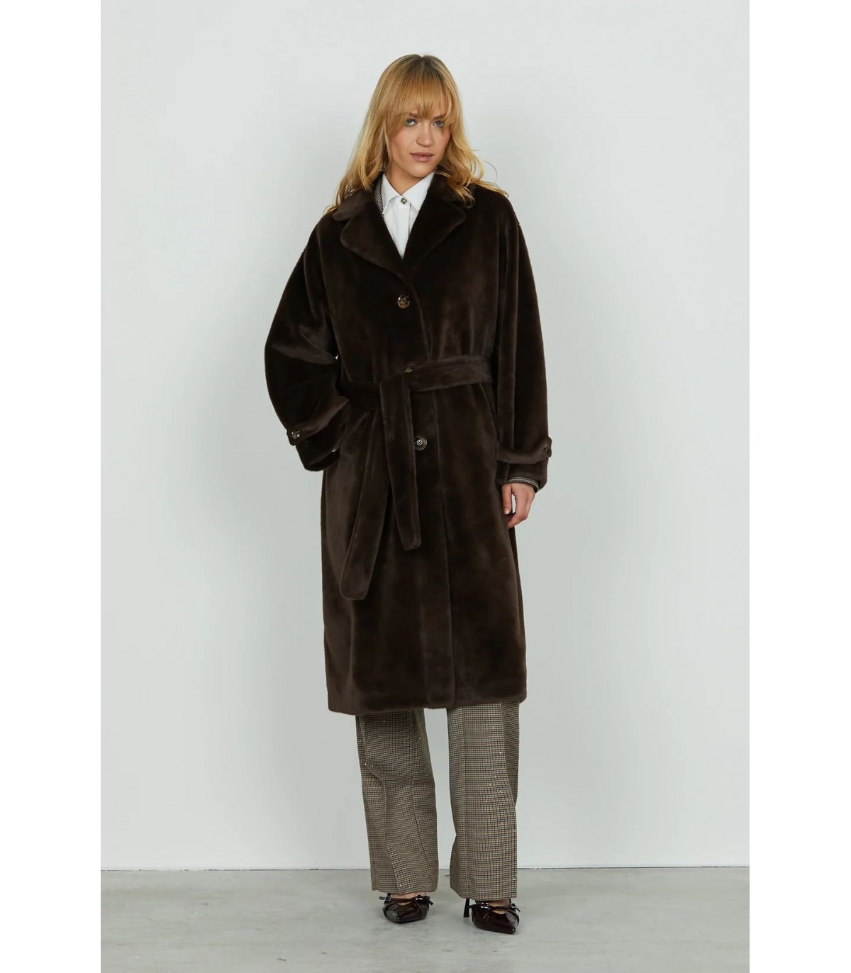 Relish- Abrigo largo Chamlet para mujer