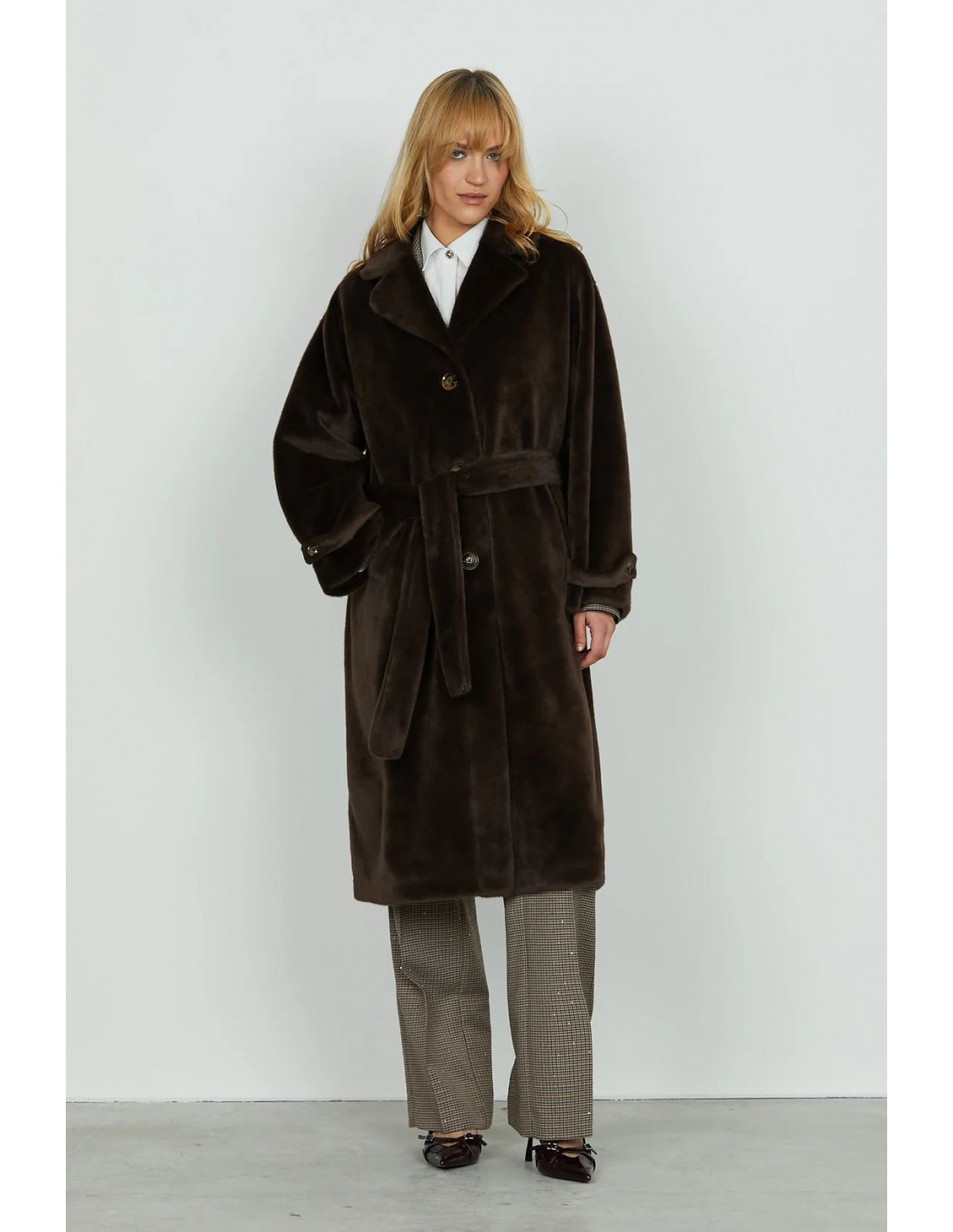 Relish- Abrigo largo Chamlet para mujer