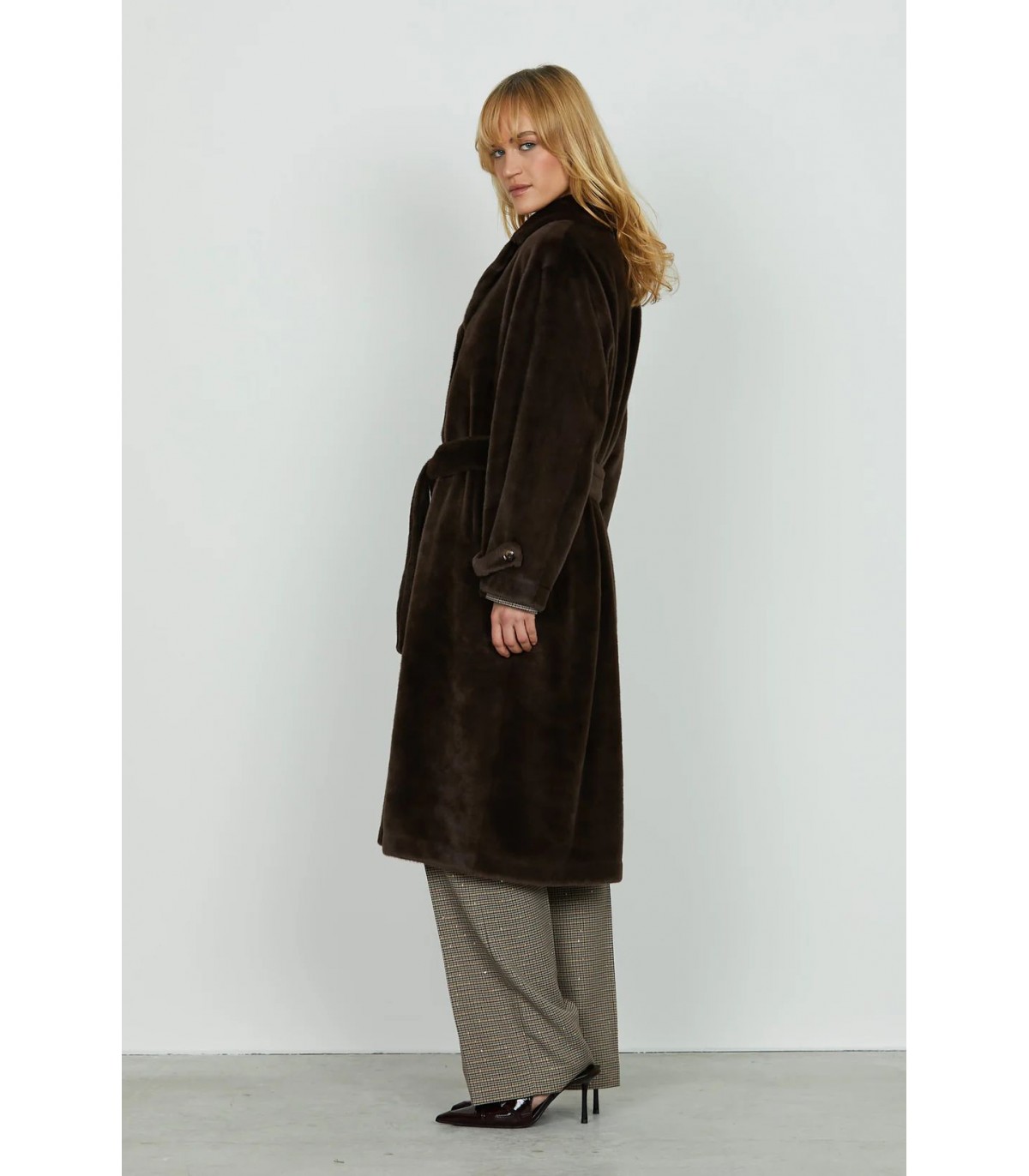 Relish- Abrigo largo Chamlet para mujer