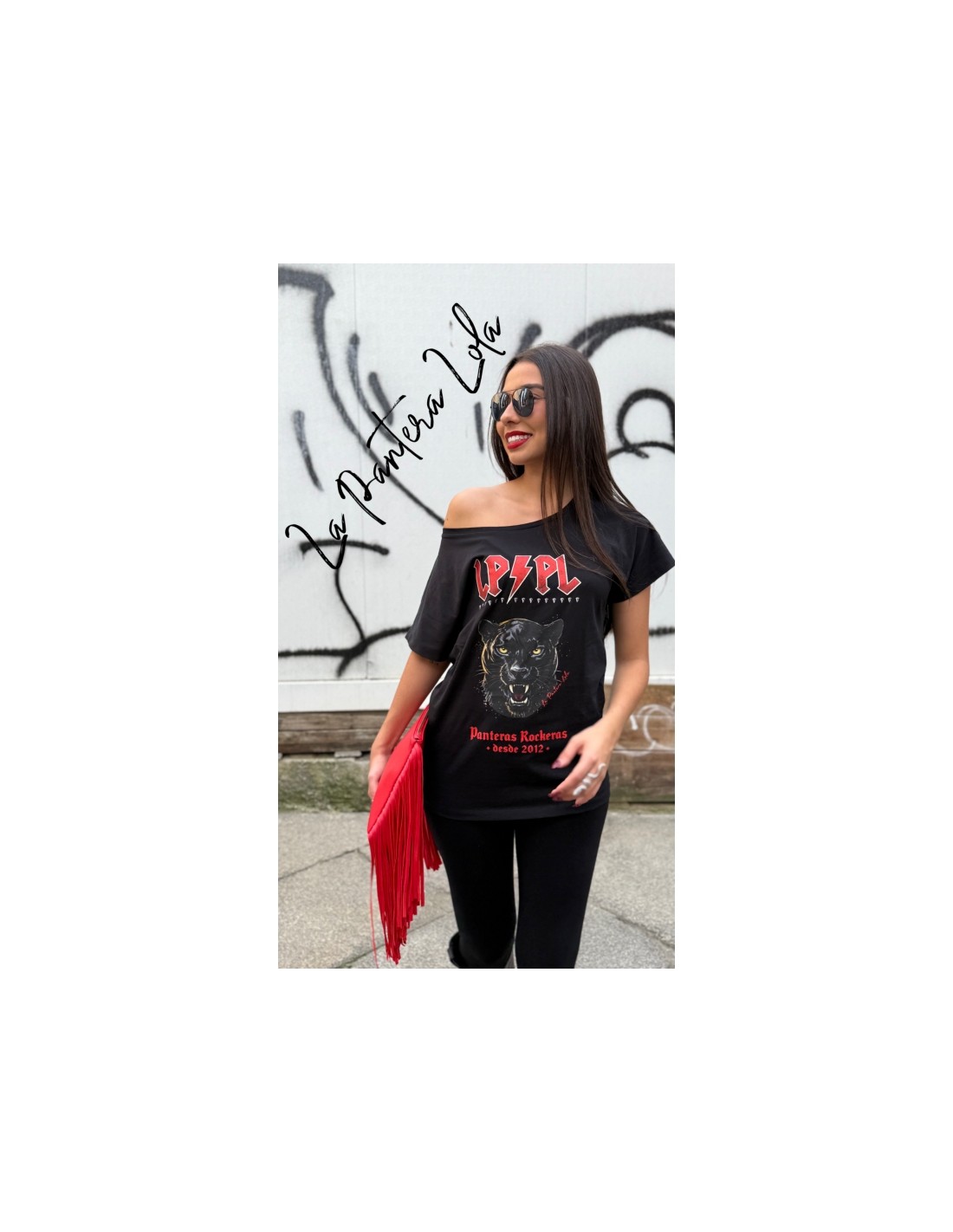 La Pantera Lola- Camiseta Pantera Rockera para mujer