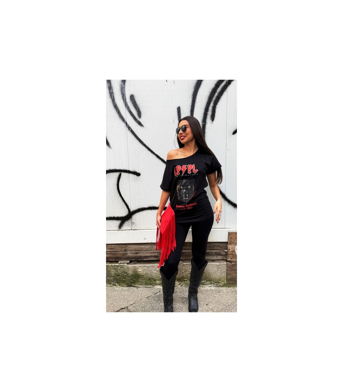 La Pantera Lola- Camiseta Pantera Rockera para mujer