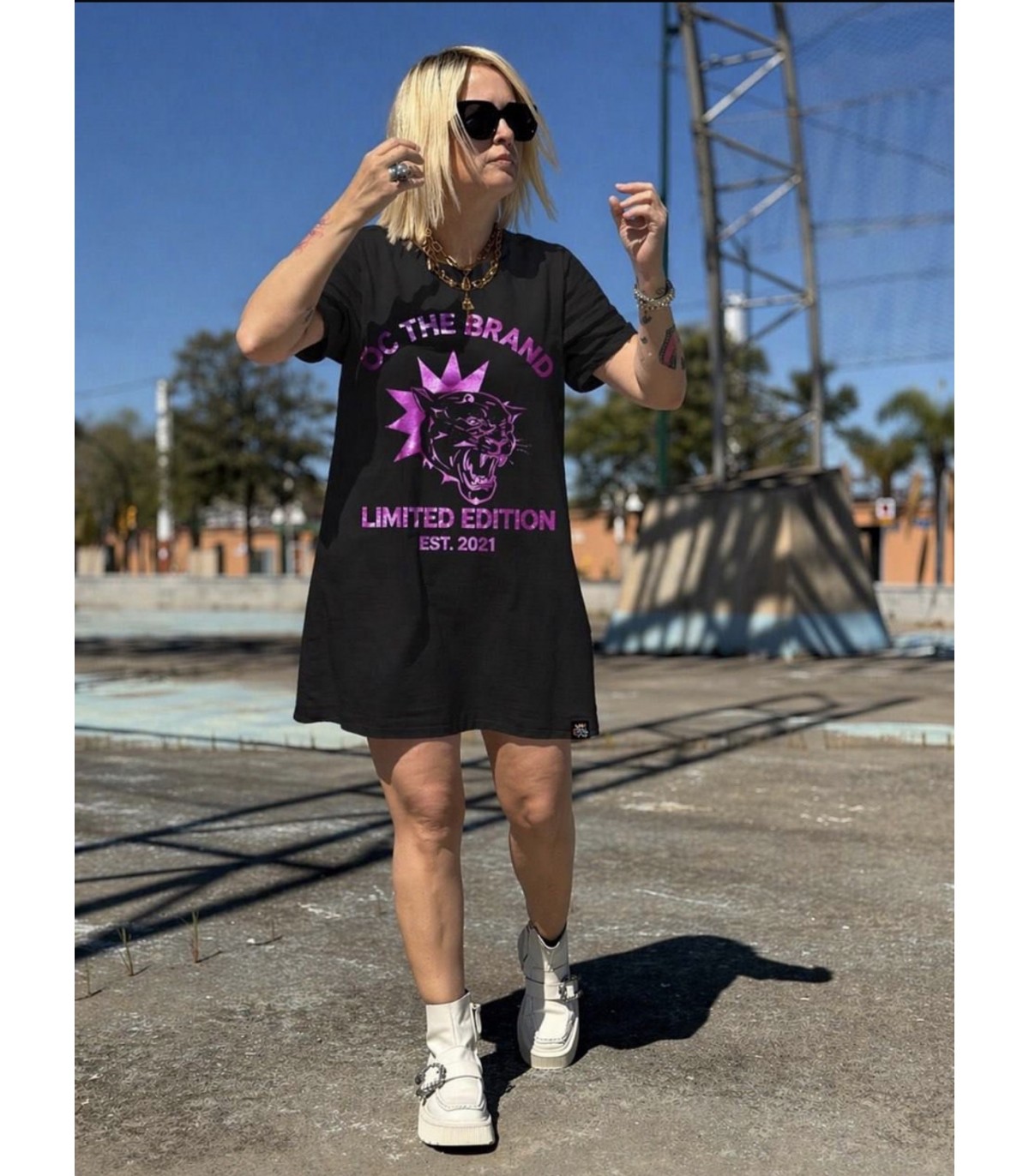 Noc The Brand- Vestido Felino Fosil Rosa para mujer