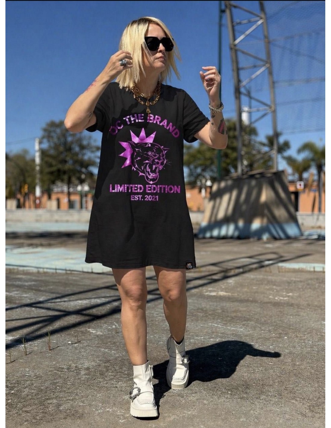 Noc The Brand- Vestido Felino Fosil Rosa para mujer