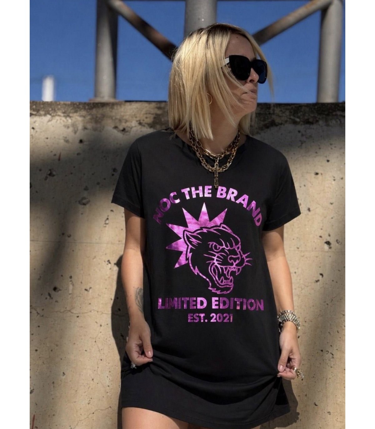 Noc The Brand- Vestido Felino Fosil Rosa para mujer