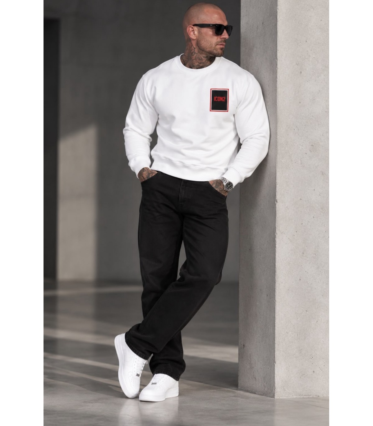 Milano- Sudadera Blanca Icon para hombre