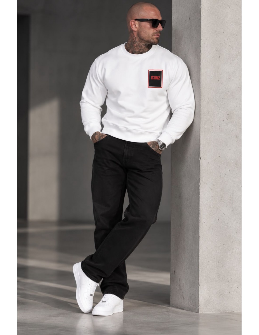 Milano- Sudadera Blanca Icon para hombre