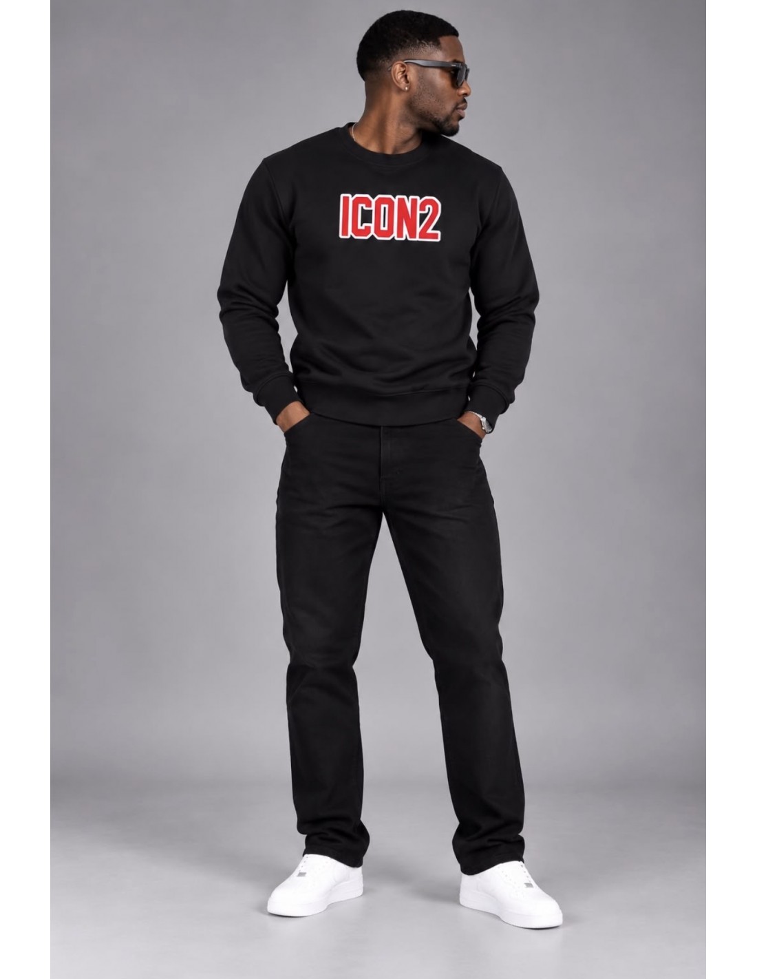 Milano- Sudadera Negra Icon2 para hombre