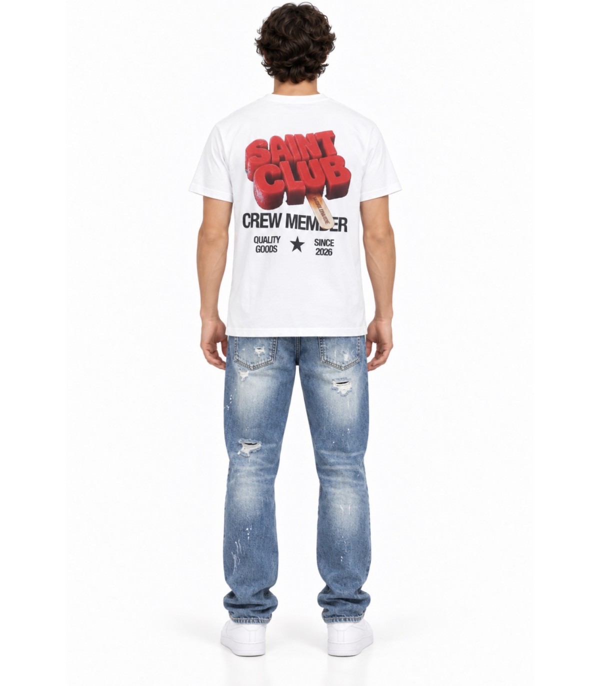 Saint Dept- Camiseta Crew para hombre
