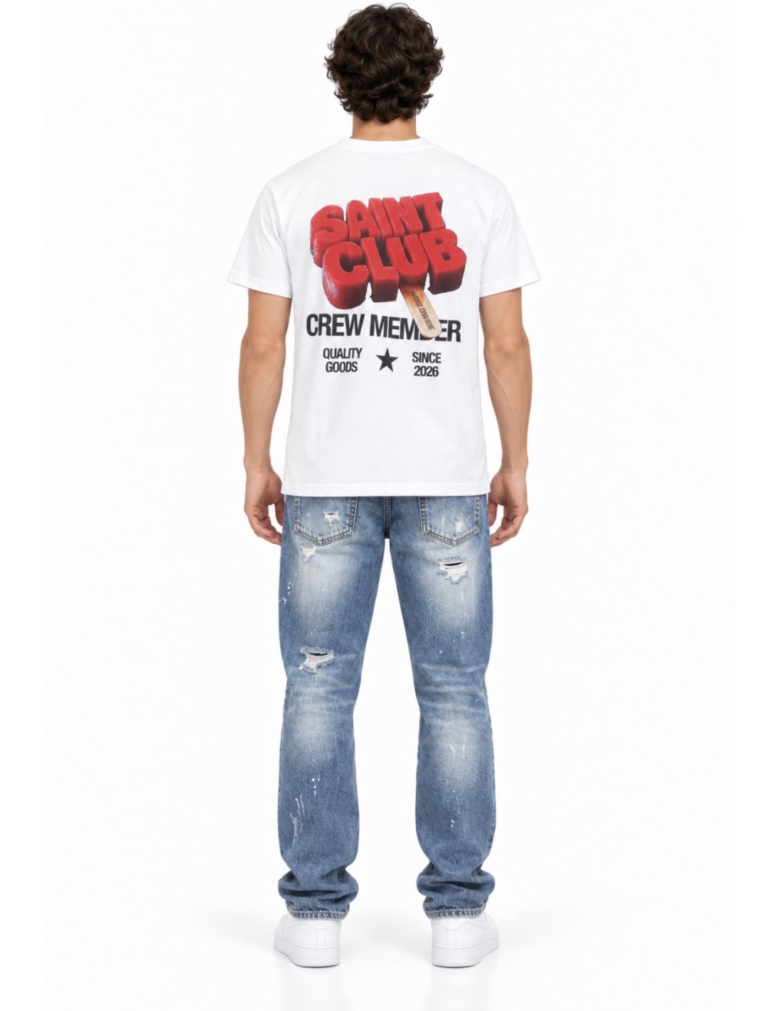 Saint Dept- Camiseta Crew para hombre