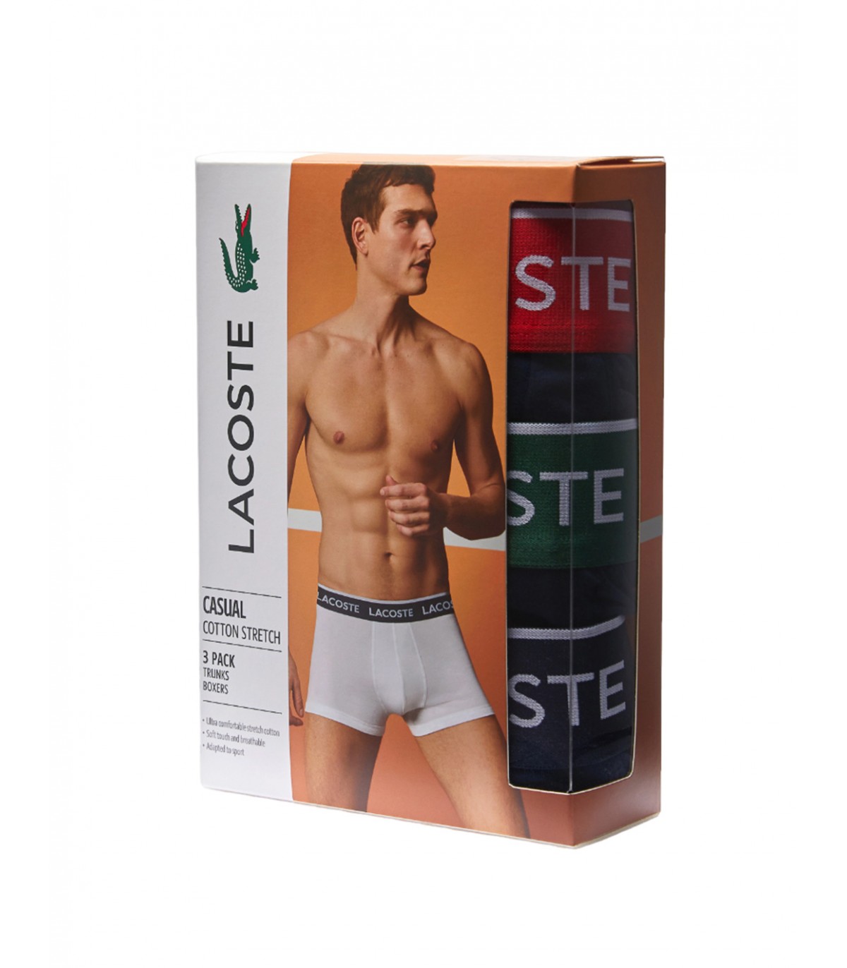 Lacoste - Calzoncillos para Hombre Multicolor - Pack 3 Boxer Courts